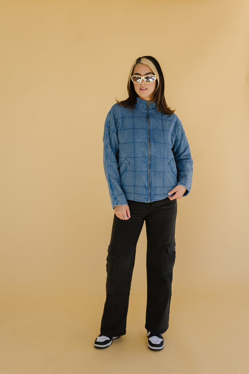 Forever Flame Quilted Jacket// Denim